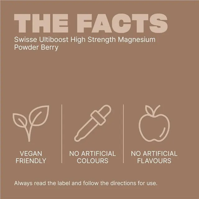 Swisse High Strength Magnesium Powder Berry 180g – supports muscle health and energy.