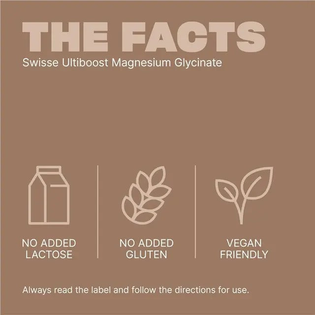 Swisse Ultiboost Magnesium Glycinate 120 Tablets for muscle relaxation and stress support.