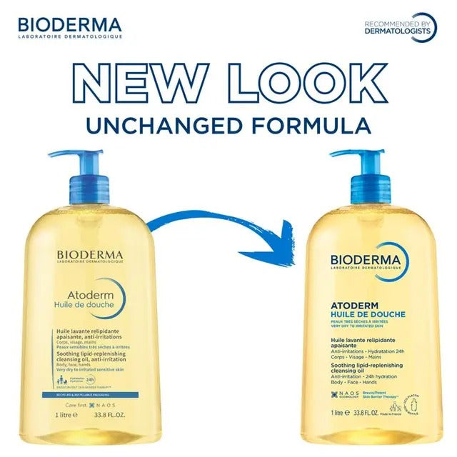 Bioderma Atoderm Shower Oil for dry skin hydration and nourishment.