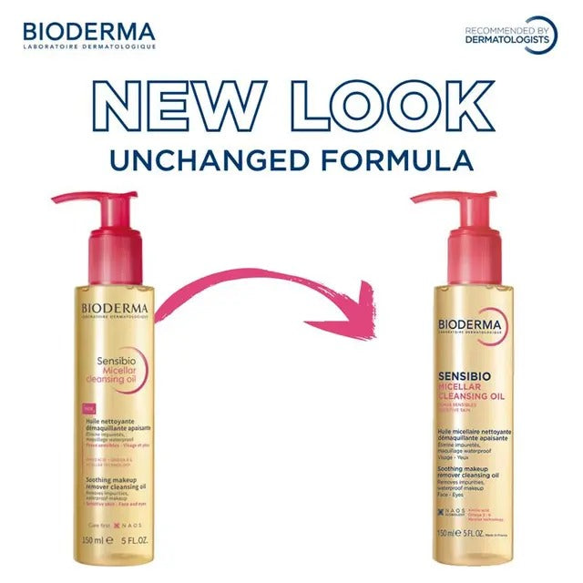 Bioderma Sensibio Micellar Cleansing Oil – gentle makeup remover for sensitive skin, no oily residue.