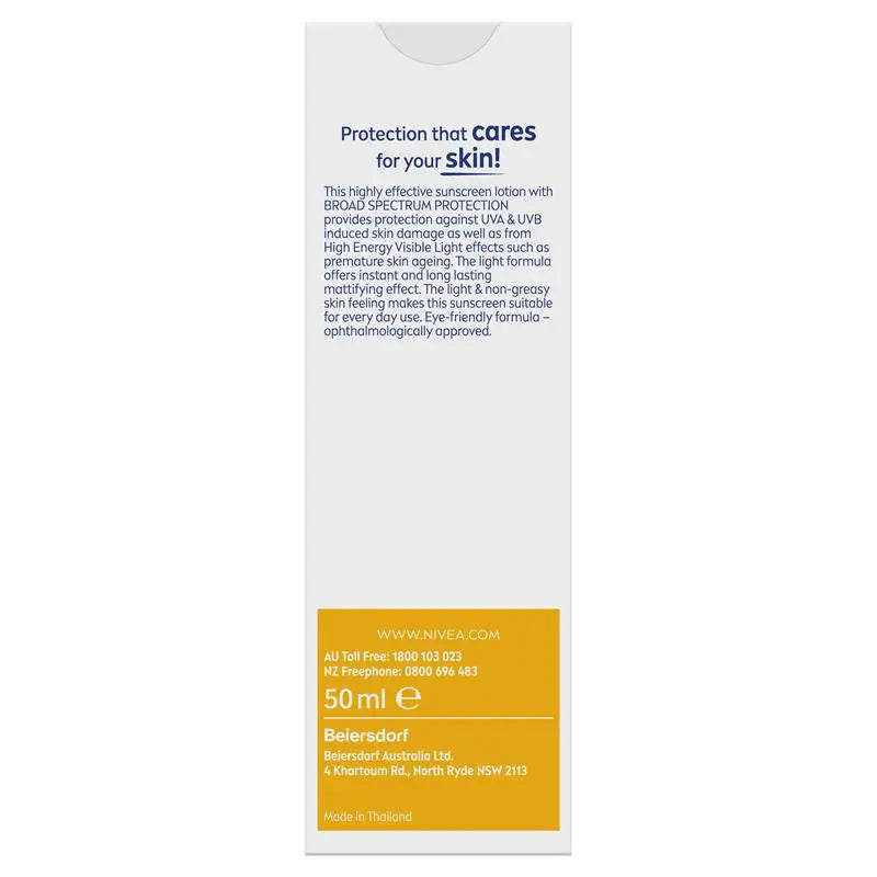 NIVEA Sun UV Face Sunscreen Shine Control SPF50 50ml, product image 2