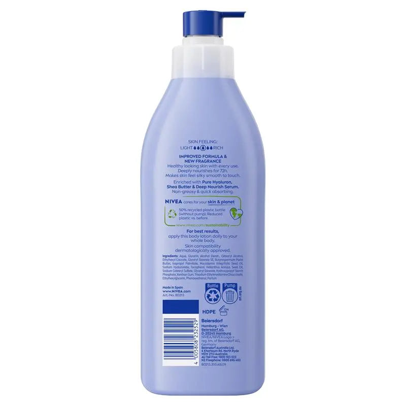 NIVEA Irresistibly Smooth Body Lotion Moisturiser 72H Hydration 400ml
