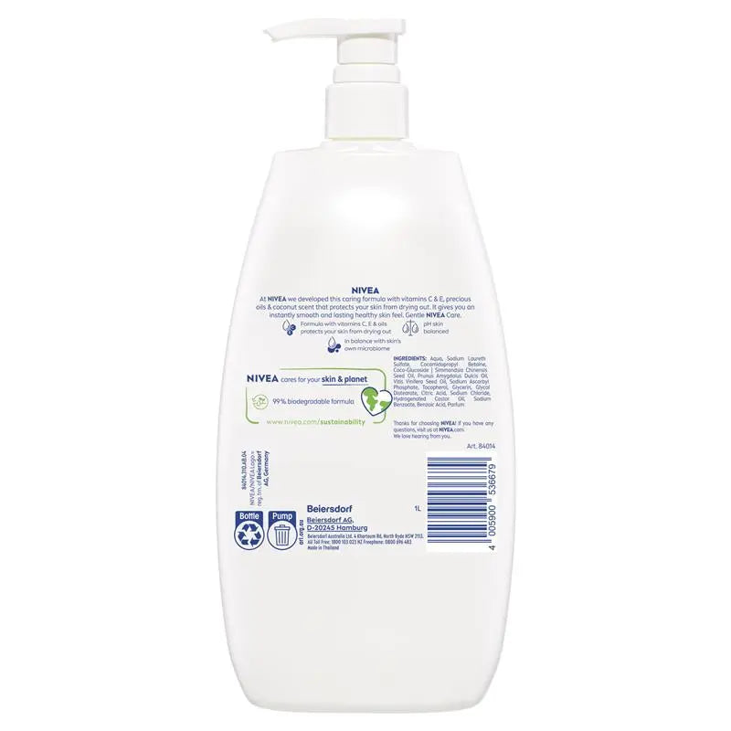 NIVEA Coconut & Jojoba Oil Shower Gel Body Wash 1L, product image 2
