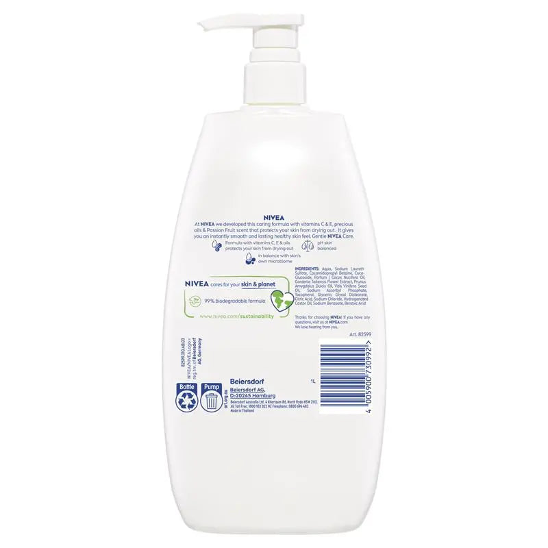 NIVEA Passionfruit & Monoi Oil Shower Gel Body Wash 1L, product image 2