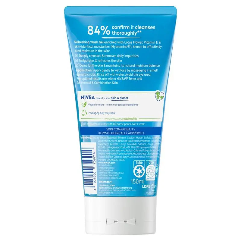 NIVEA Daily Essentials Refreshing Face Wash Cleanser 150ml, product image 2