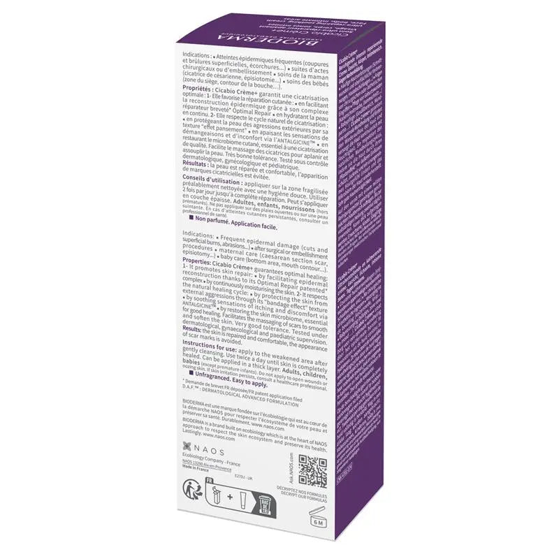 Bioderma Cicabio Crème+ Soothing and Hydrating Restorative Cream 40ml, product image 2