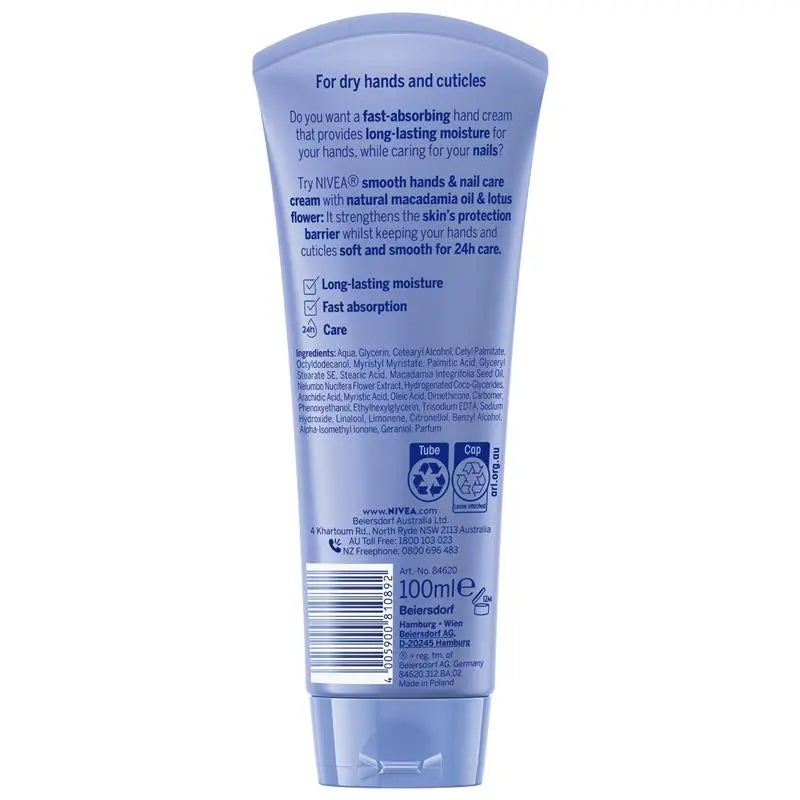 NIVEA Smooth Hand Cream & Nail Care 100ml, product image 2