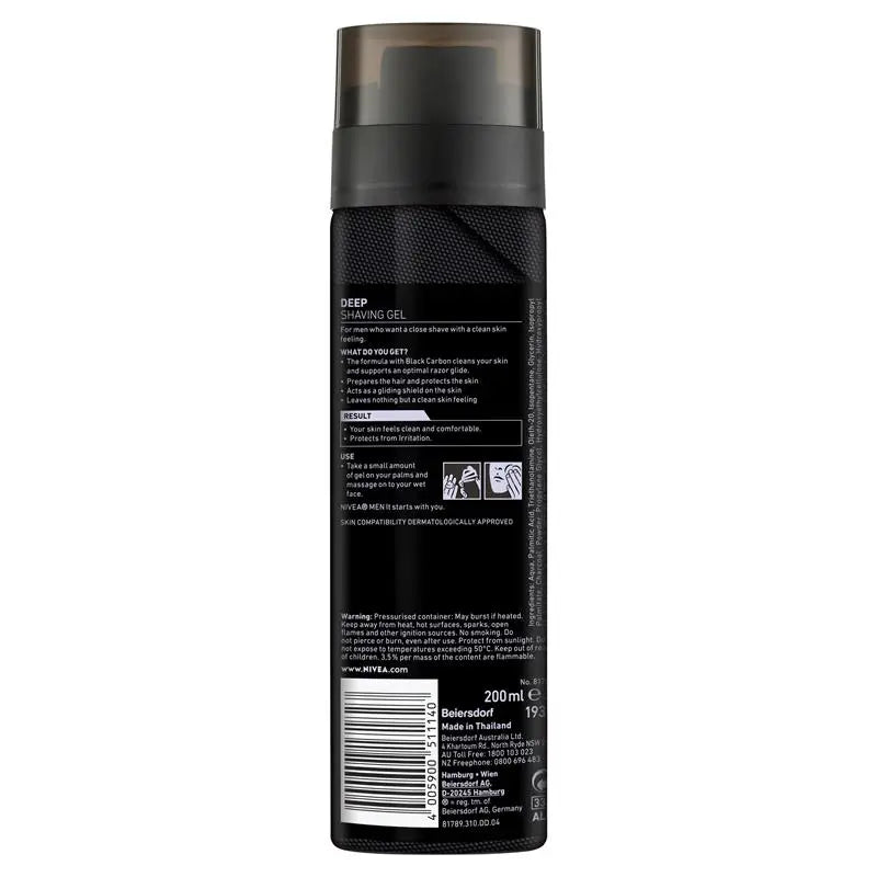 NIVEA for Men Deep Shave Gel 200ml, product image 2