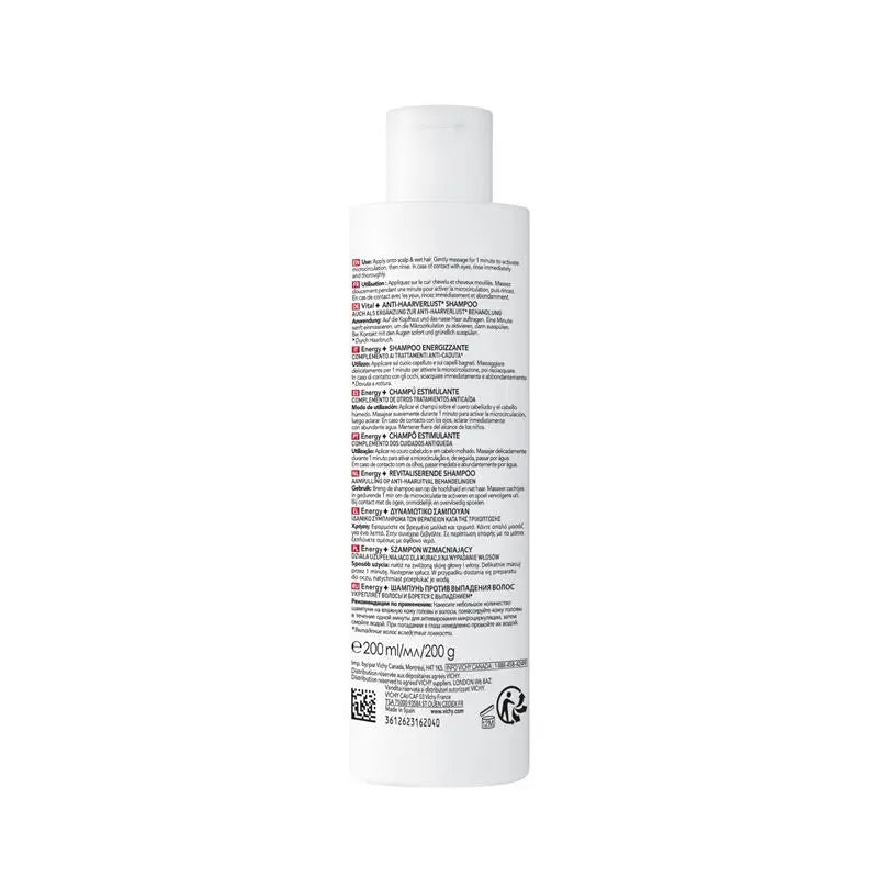 Dercos Energising Stimulator Shampoo 200ml for healthy, strengthened, and revitalized hair