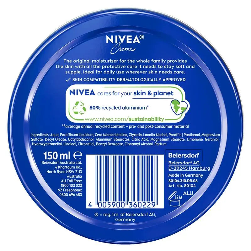 NIVEA Creme Moisturiser Face Body Hands 150ml, product image 3