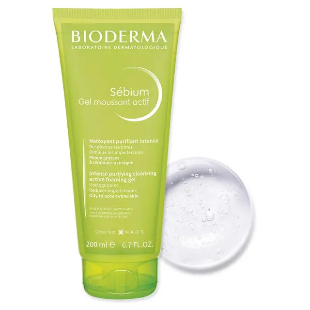 Bioderma Sebium Gel Moussant Actif Exfoliating Cleanser suitable For Acne Prone Skin 200ml, product image 3