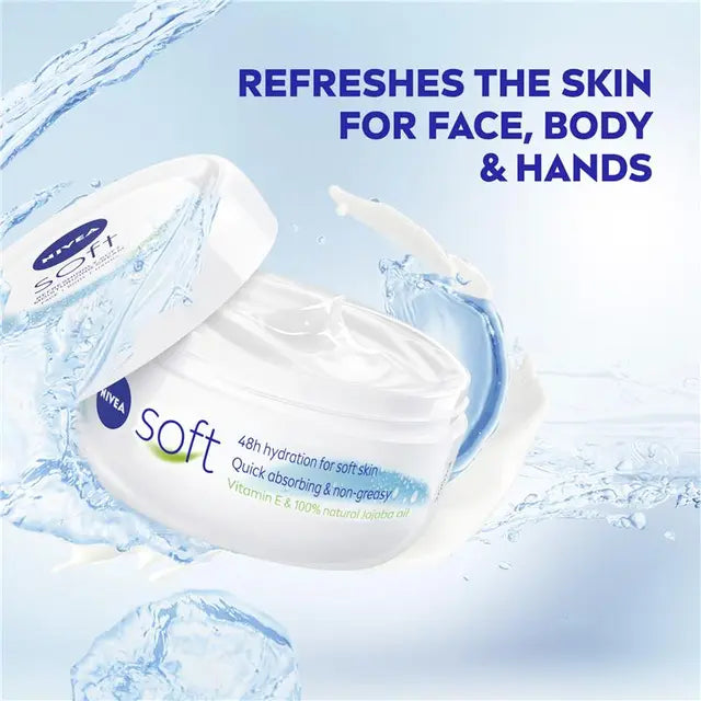 NIVEA Soft Moisturiser Cream Face Body Hands 200ml, product image 3