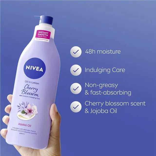 NIVEA Oil in Lotion Cherry Blossom Body Lotion 400ml, product image 3