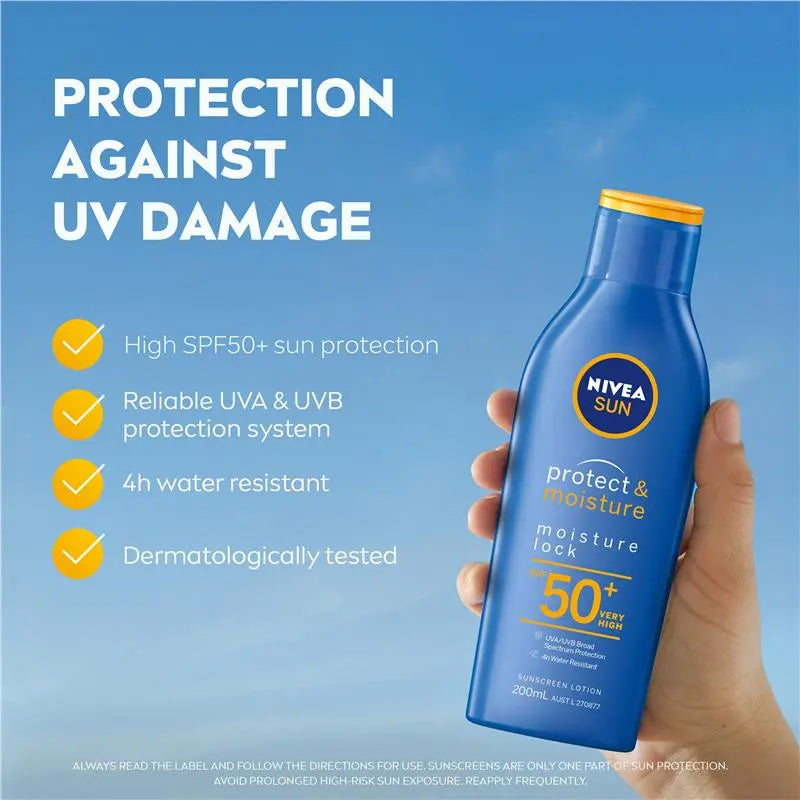 NIVEA Sun Protect & Moisture SPF50+ Sunscreen Lotion 200ml, product image 3