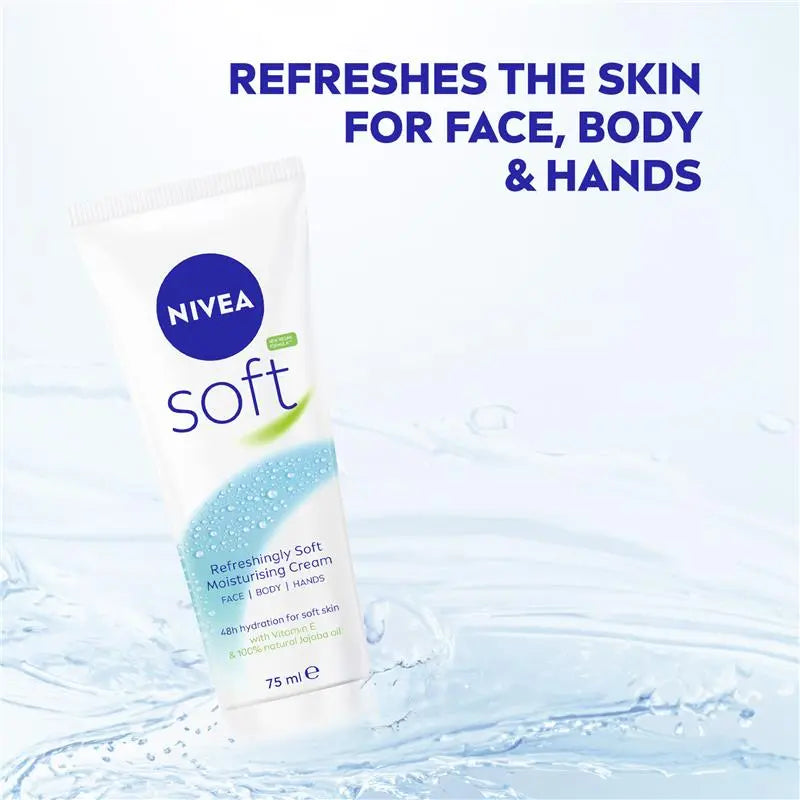 NIVEA Soft Moisturiser Cream Face Body Hands 75ml, product image 3