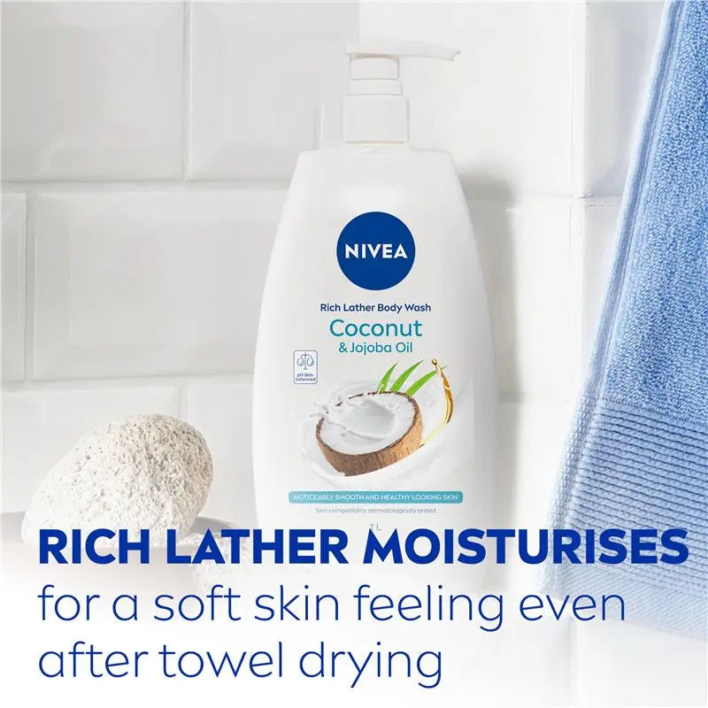 NIVEA Coconut & Jojoba Oil Shower Gel Body Wash 1L, product image 3