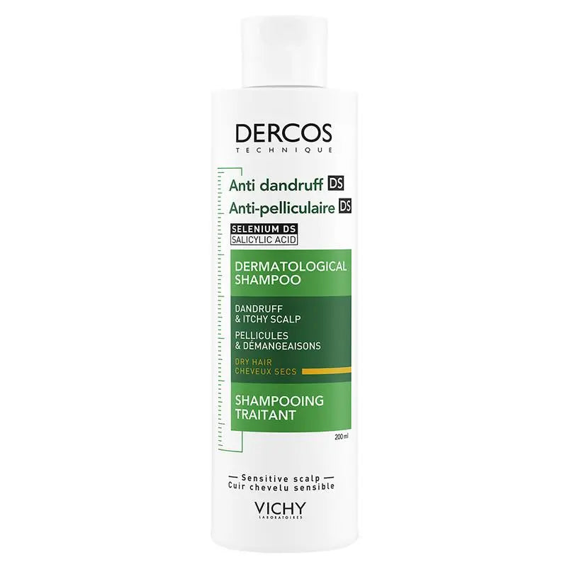 Dercos Anti-Dandruff DS Shampoo for Dry Hair 200ml for flake-free, nourished, and healthy scalp