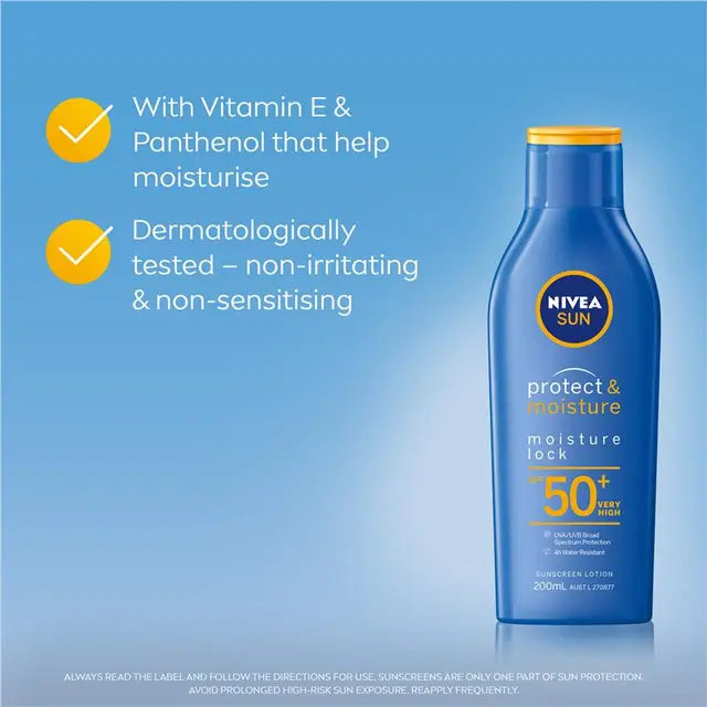NIVEA Sun Protect & Moisture SPF50+ Sunscreen Lotion 200ml, product image 4