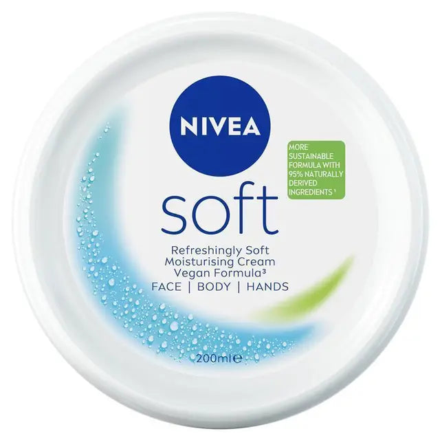 NIVEA Soft Moisturiser Cream Face Body Hands 200ml