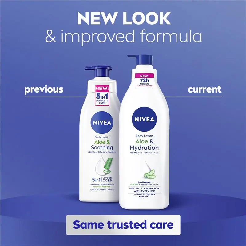 NIVEA Aloe & Hydration Body Lotion Moisturiser 72H Hydration 400ml, product image 5