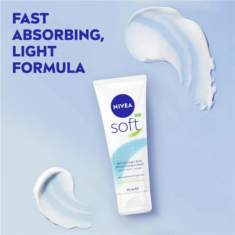 NIVEA Soft Moisturiser Cream Face Body Hands 75ml, product image 5