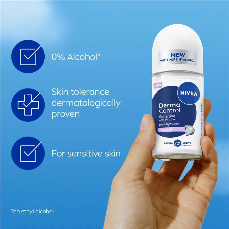 NIVEA Derma Control Sensitive 72H Roll On 50ml, product image 6