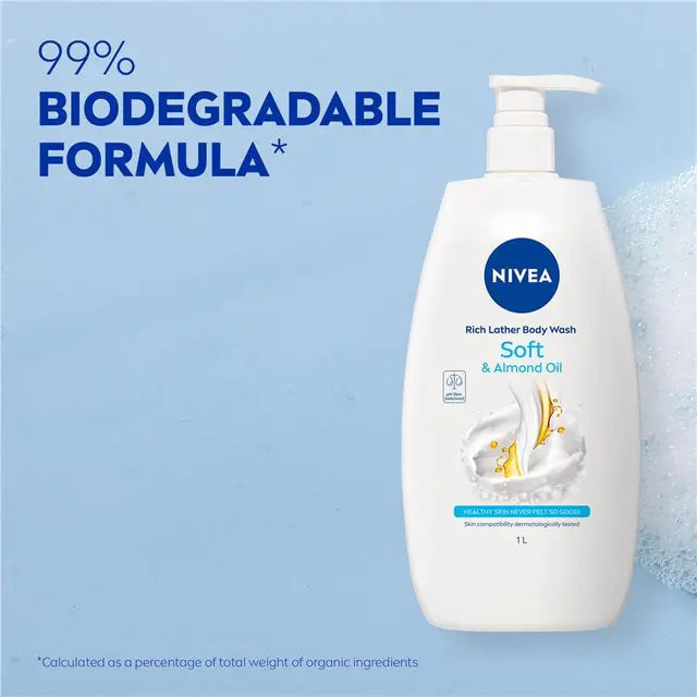 NIVEA Rich Moisture Soft Shower Gel Body Wash 1L, product image 6