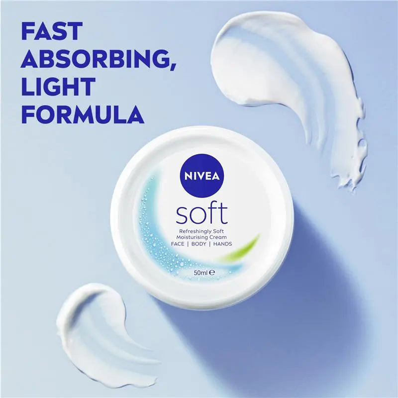NIVEA Soft Moisturiser Cream Face Body Hands 50ml, product image 6