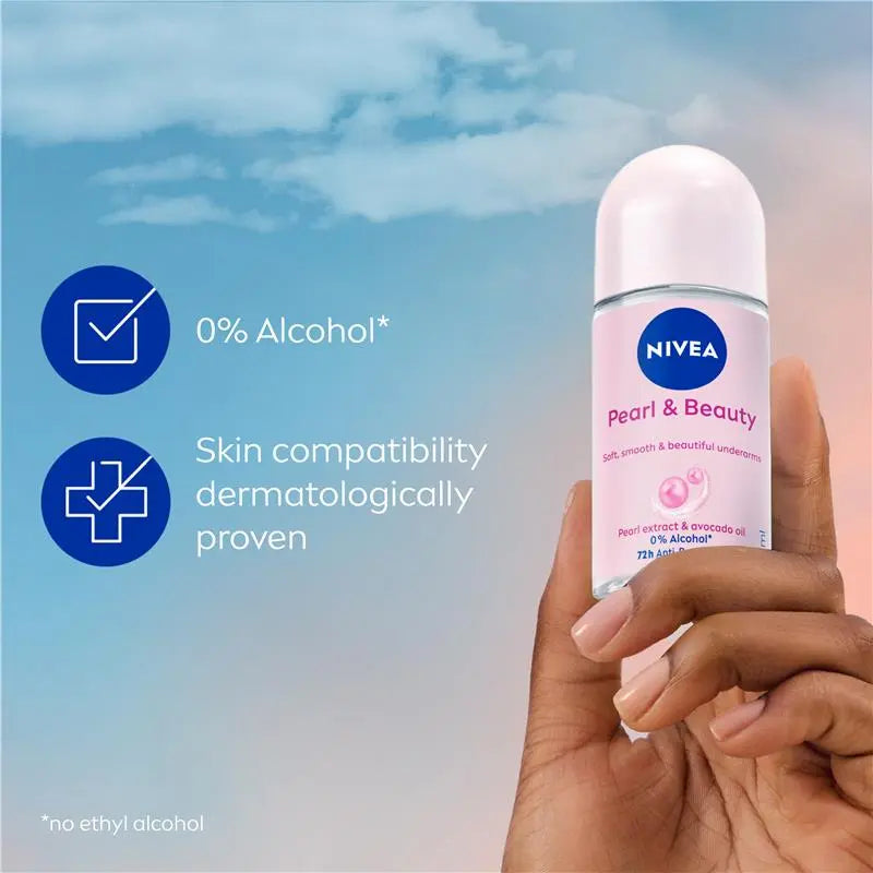 NIVEA Pearl & Beauty Roll On Deodorant 72H Protection 50ml, product image 6