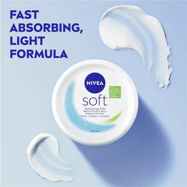 NIVEA Soft Moisturiser Cream Face Body Hands 200ml, product image 7