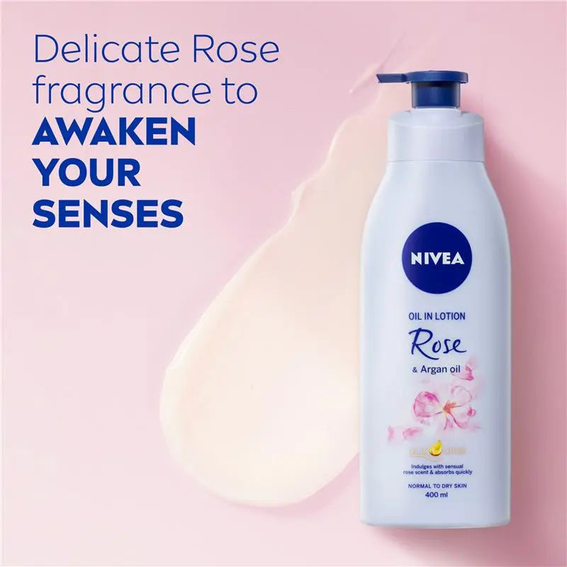 NIVEA Oil in Lotion Rose & Argan Oil Body Lotion 400ml, product image 6