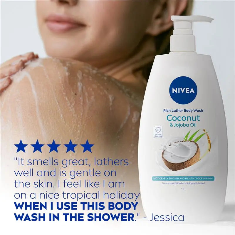 NIVEA Coconut & Jojoba Oil Shower Gel Body Wash 1L, product image 7