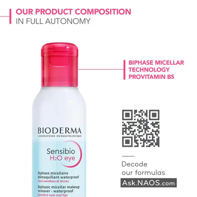 Bioderma Sensibio H2O Eye Biphasic Micellar Makeup Remover for Sensitive Skin 125ml, product image 7