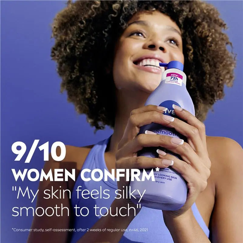 NIVEA Irresistibly Smooth Body Lotion Moisturiser 72H Hydration 400ml, product image 7