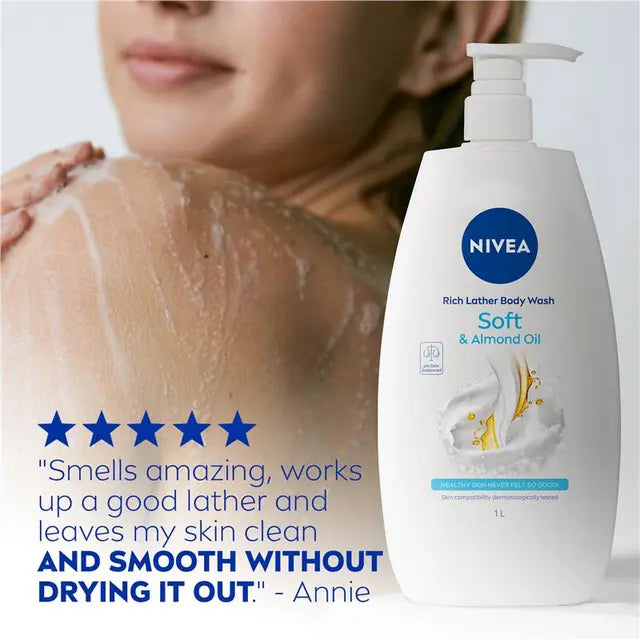 NIVEA Rich Moisture Soft Shower Gel Body Wash 1L, product image 7
