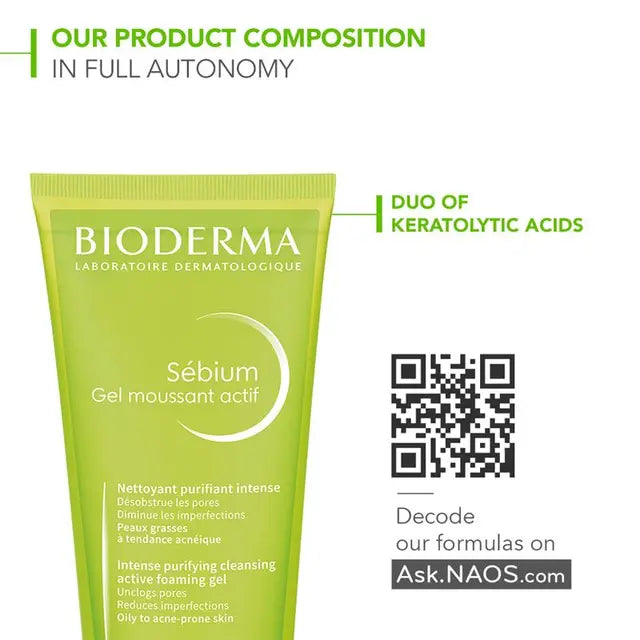 Bioderma Sebium Gel Moussant Actif Exfoliating Cleanser suitable For Acne Prone Skin 200ml, product image 7