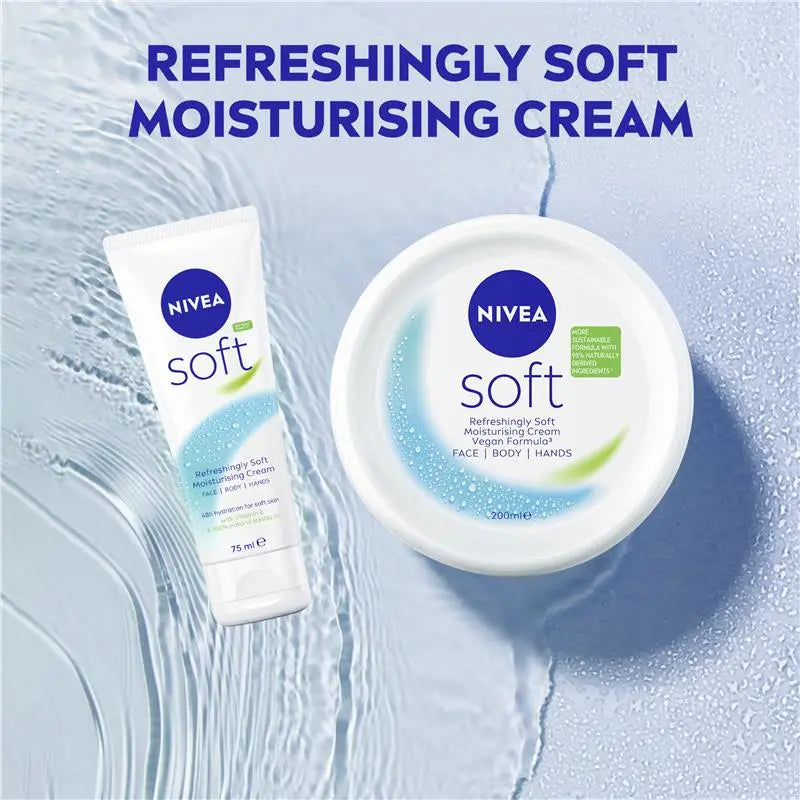 NIVEA Soft Moisturiser Cream Face Body Hands 75ml, product image 8