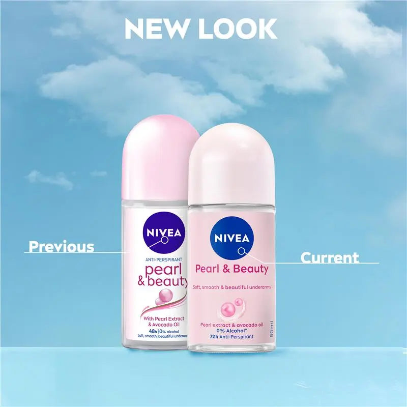 NIVEA Pearl & Beauty Roll On Deodorant 72H Protection 50ml, product image 8