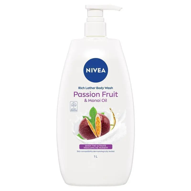 NIVEA Passionfruit & Monoi Oil Shower Gel Body Wash 1L