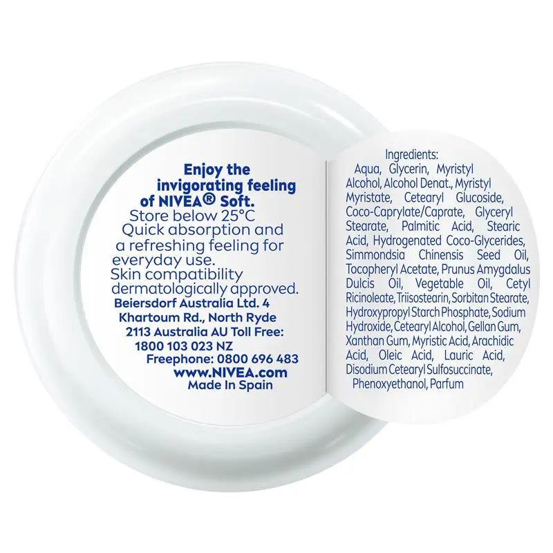 NIVEA Soft Moisturiser Cream Face Body Hands 50ml, product image 9