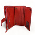 LeatherLuxe red leather clutch for women – luxury handcrafted wallet purse and card holder with sleek design and premium finish