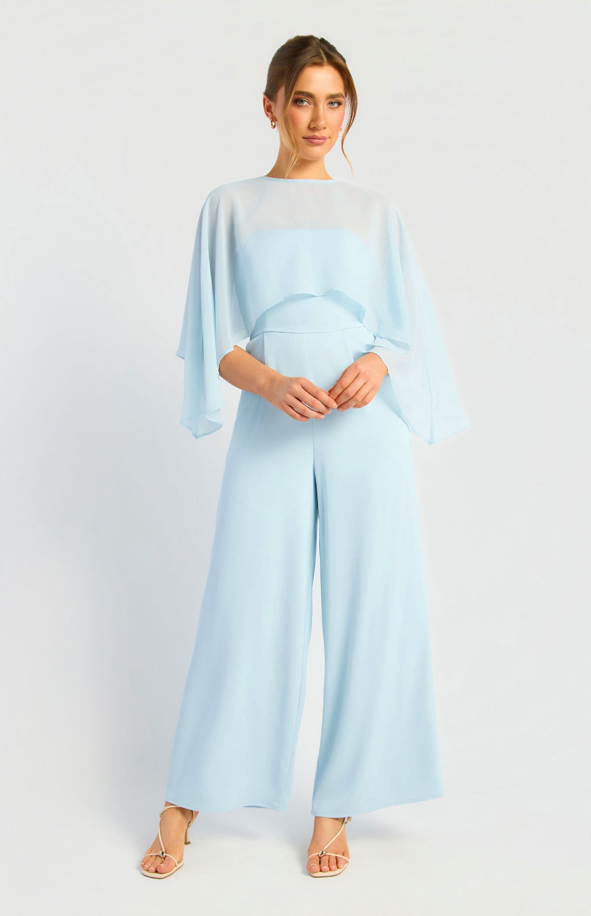 Removeable Sheer Cape Details With Shirred Back (SJP645A)