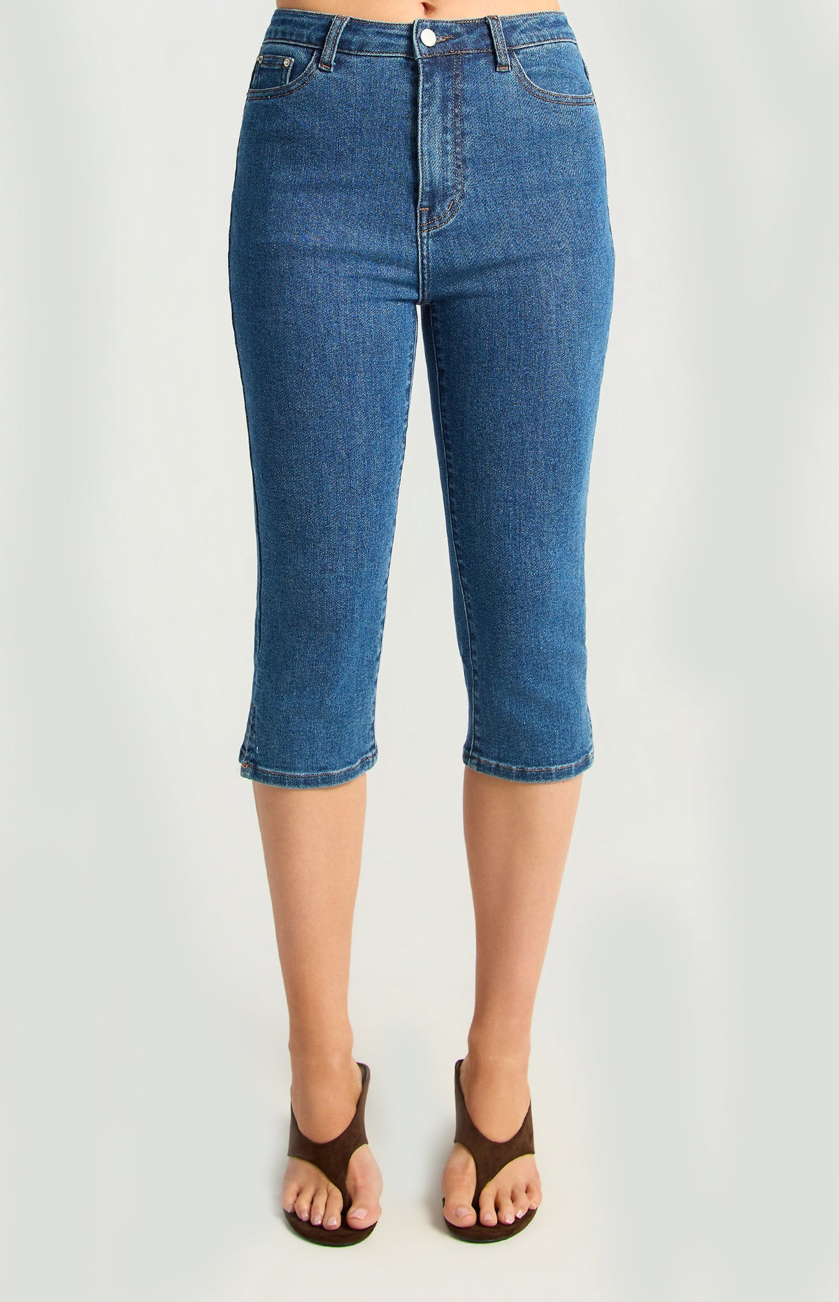 Stretch Denim Capri Jeans (WDM666)