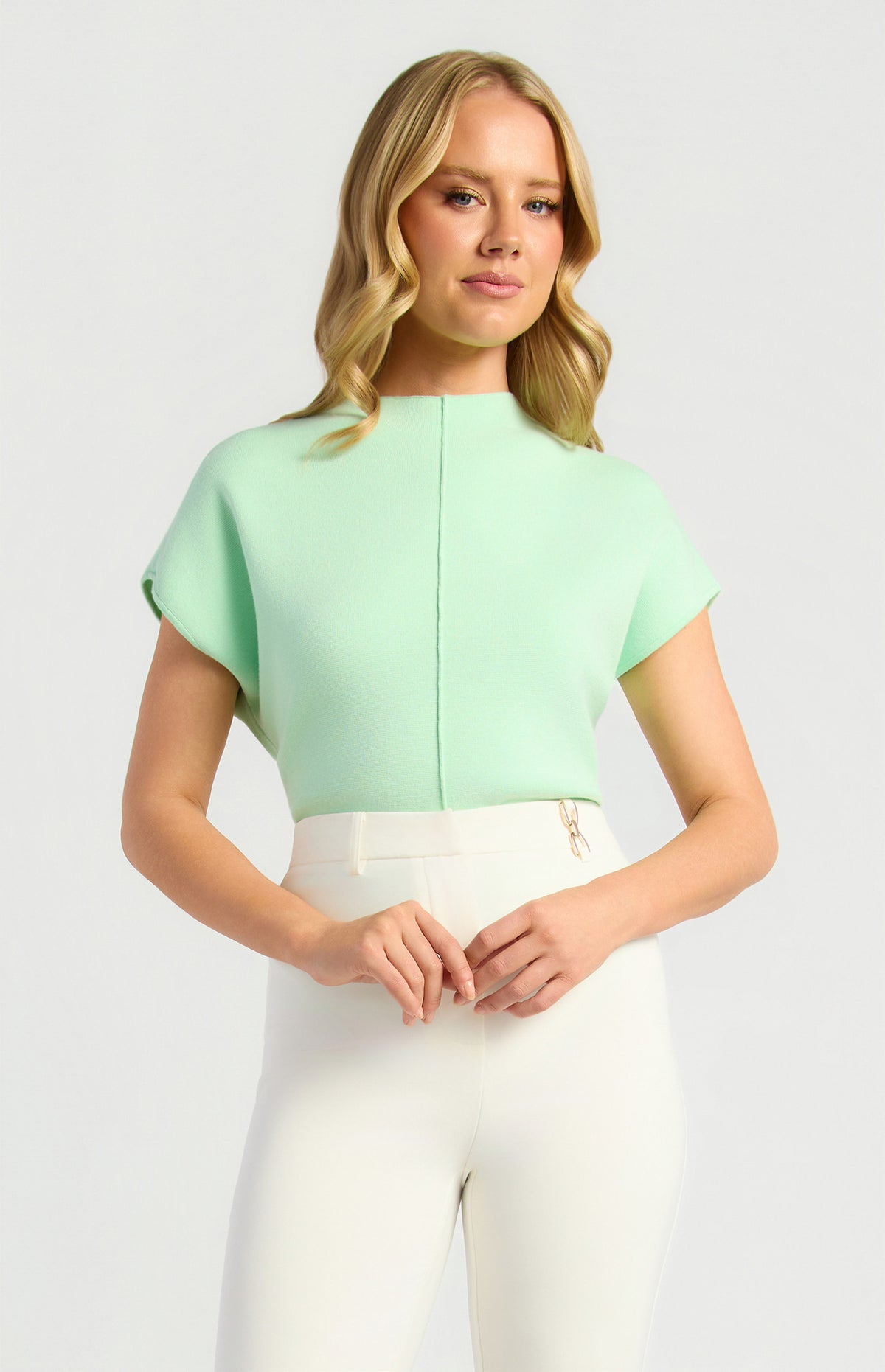 Front Seam Detail Knit Top (SKN967)