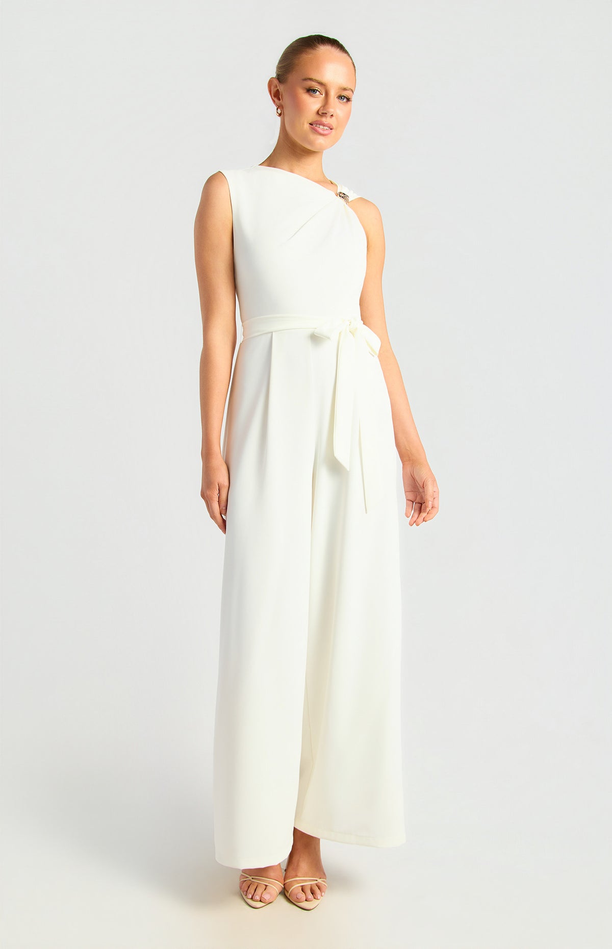 Front Pleat Jumpsuit With Gold Buckle Detail (SJP630A)