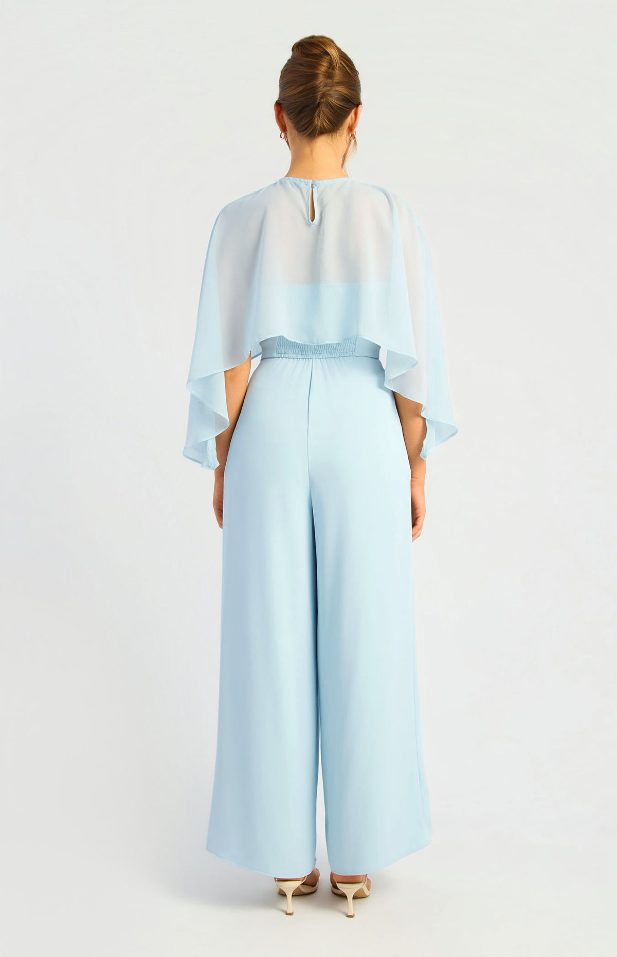 Removeable Sheer Cape Details With Shirred Back (SJP645A)