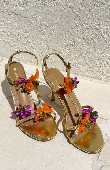 Aubriella Heels Gold | Women's Gold Heels