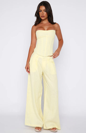 Unfinished Feelings Pants Lemon | Stylish Women's Pants