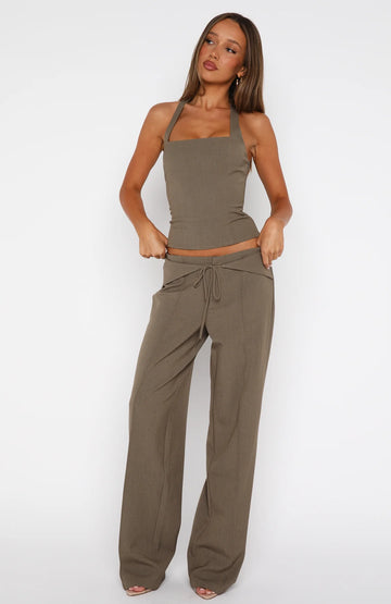 He Said She Said Pants Olive | Stylish Women's Pants