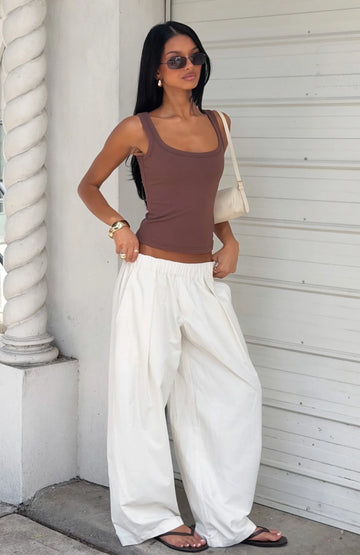 Out There Somewhere Pants White Beige Pinstripe | Women's Pants